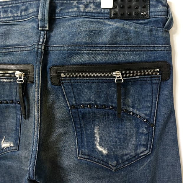 디젤 가죽 청바지 32