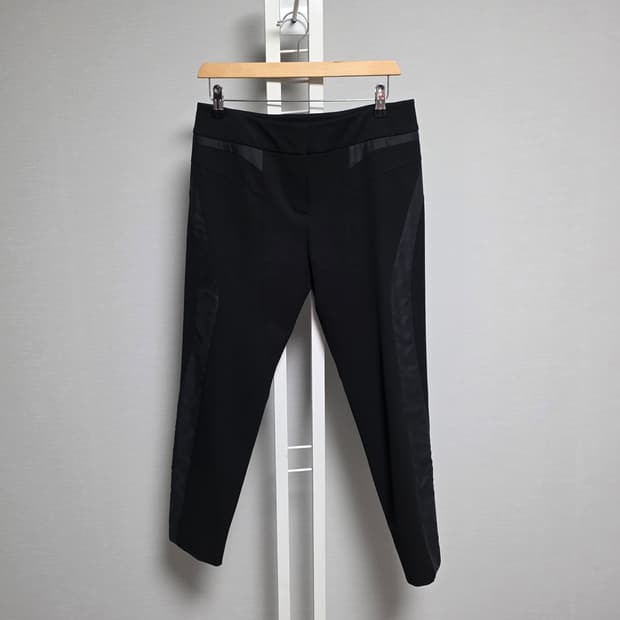 오브제 강진영  블랙 배색 여성 슬랙스