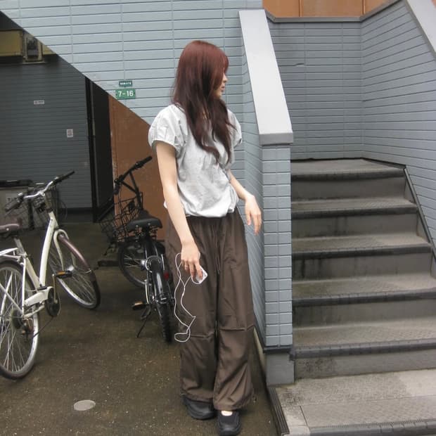 세이지블루 silky blouse