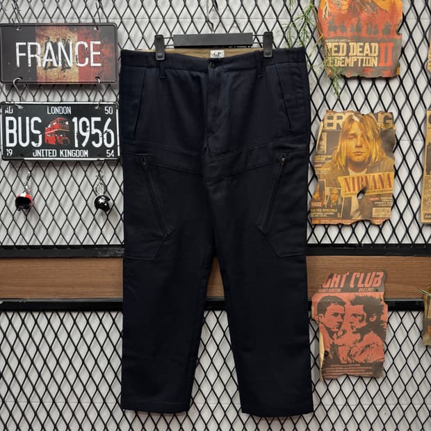 14F/W C.P 컴퍼니 울 블렌드 카고 팬츠 다크 네이비