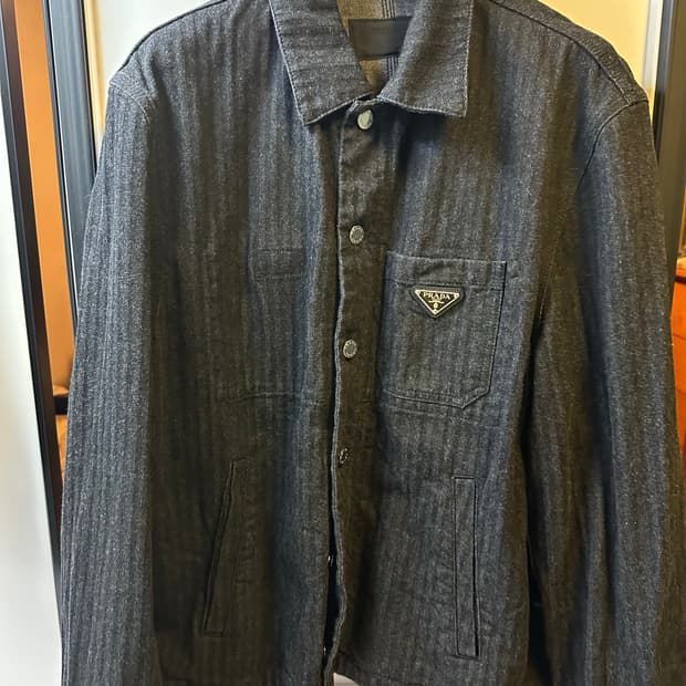 프라다 쉐브론 데님 자켓 XL