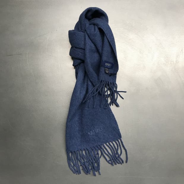 겐조 캐시미어 로고 머플러 블루
