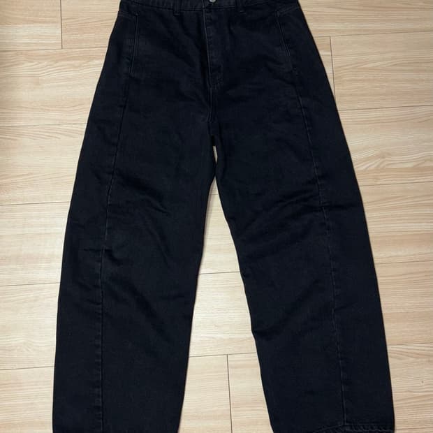 여성 커브드핏 흑청 팬츠