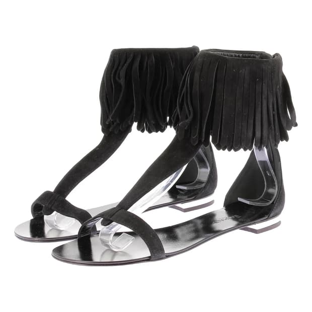 [38] 발망 x 쥬세페 자노티 leather Fringed Sandal