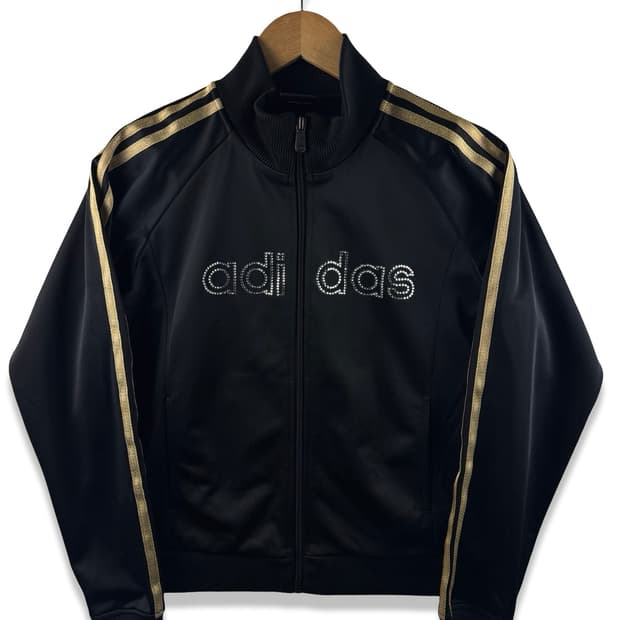 아디다스 블랙골드 큐빅 비즈 트랙져지1975