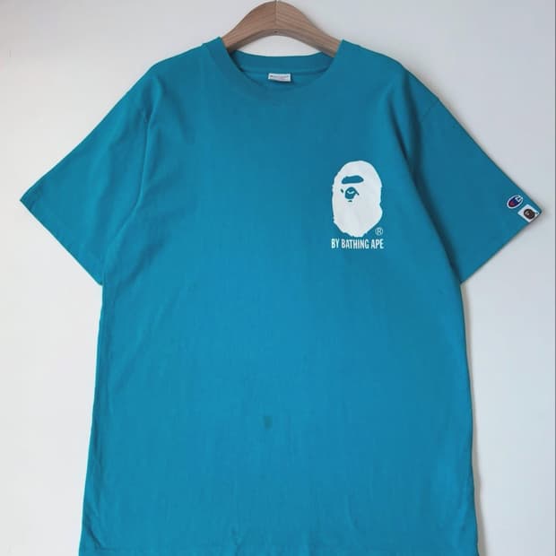Champion X Bape 챔피온X베이프 블루 티