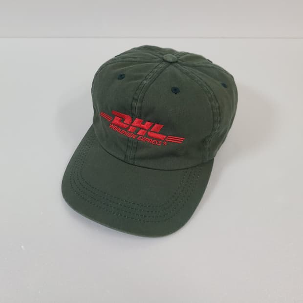 90s 빈티지 DHL 6패널 카키 모자 볼캡 (대두 모자)