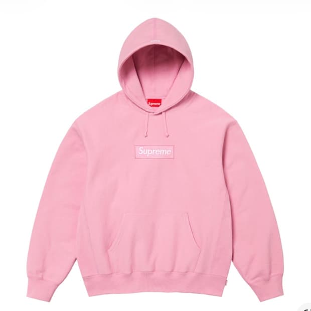 [S] 슈프림 박스 로고 후드티 핑크