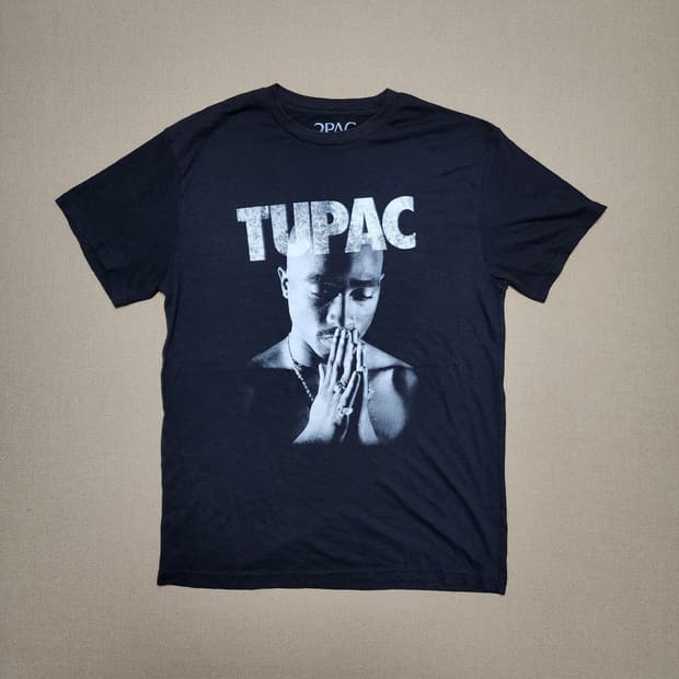 투팍 2PAC 프레이 포토 반팔 L