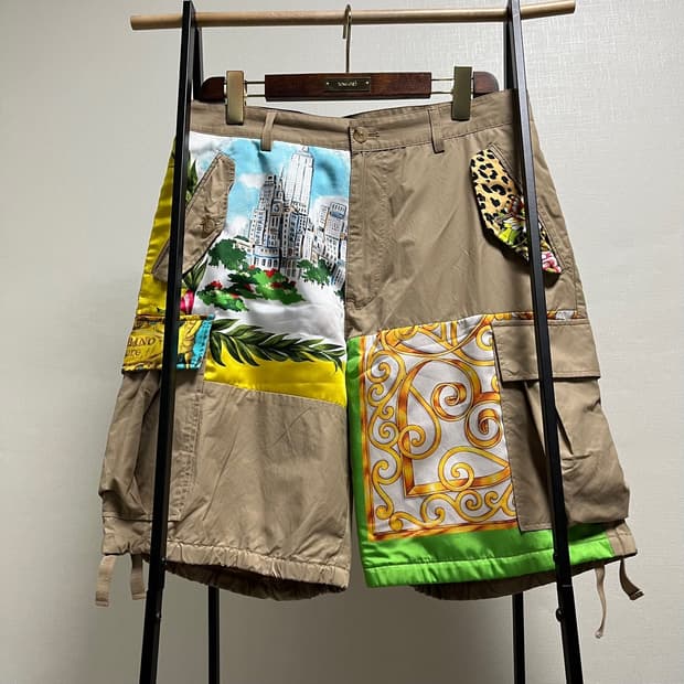 정품 48) 모스키노 믹스 프린트 판넬 카고 팬츠