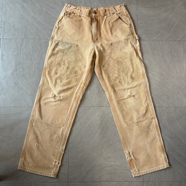 칼하트 정품 브라운 더블니 팬츠