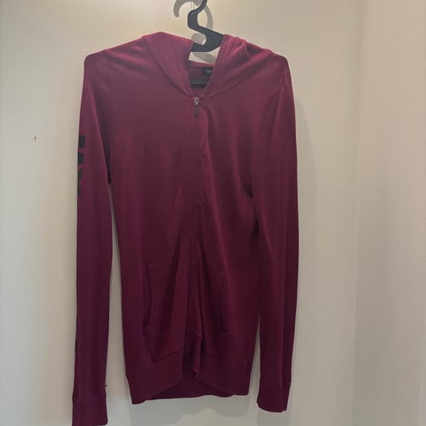 히스테릭글래머 버건디 후드집업