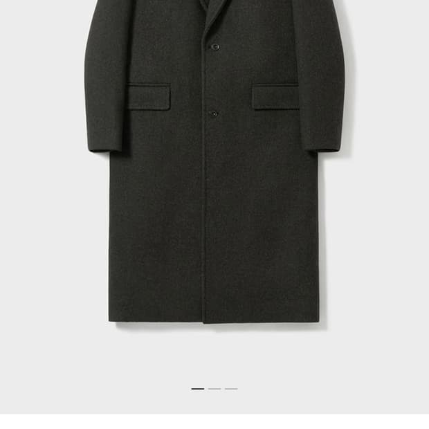 포터리 멜톤 울 싱글 브레스티드 코트 카키 2