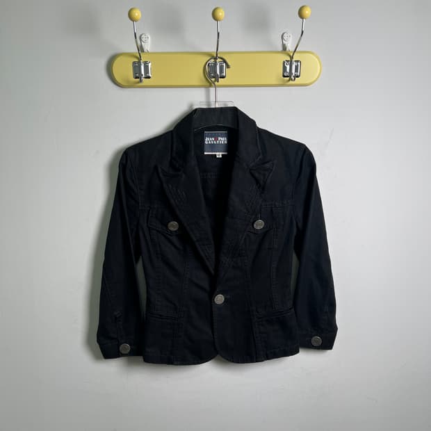 장 폴 고티에 블랙 데님 블레이저 자켓 40