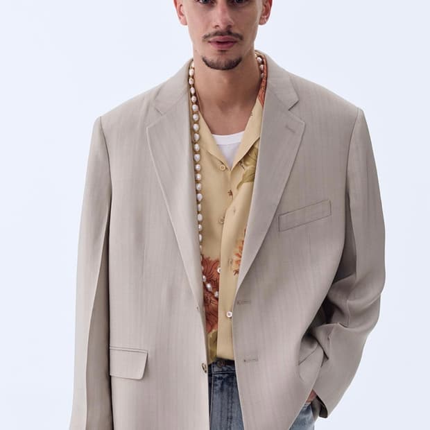 렉토 RC VISCOSE 80S 오버핏 블레이저 자켓 L
