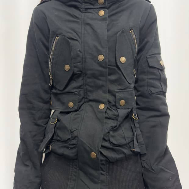 dure multi pocket hood jacket