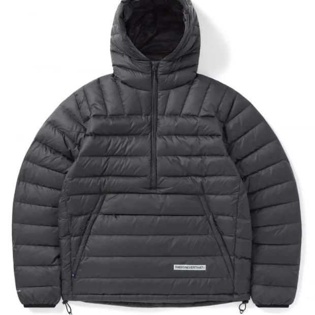 디스이즈네버댓 퍼텍스 다운 풀오버 아노락 경량 패딩 블랙 퀼팅