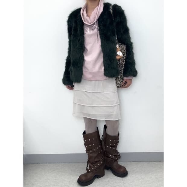 빈티지 그레이 캉캉 스커트 슬리브리스