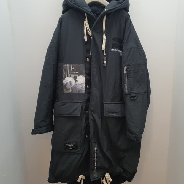 라이프워크 롱 패딩 점퍼 블랙 