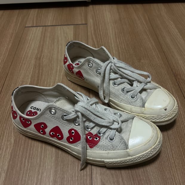 꼼데 컨버스 척테일러 로우 화이트