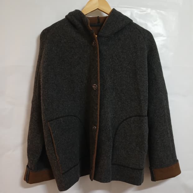 (77)윤순영 울혼방 루즈핏 후드가디건 그레이