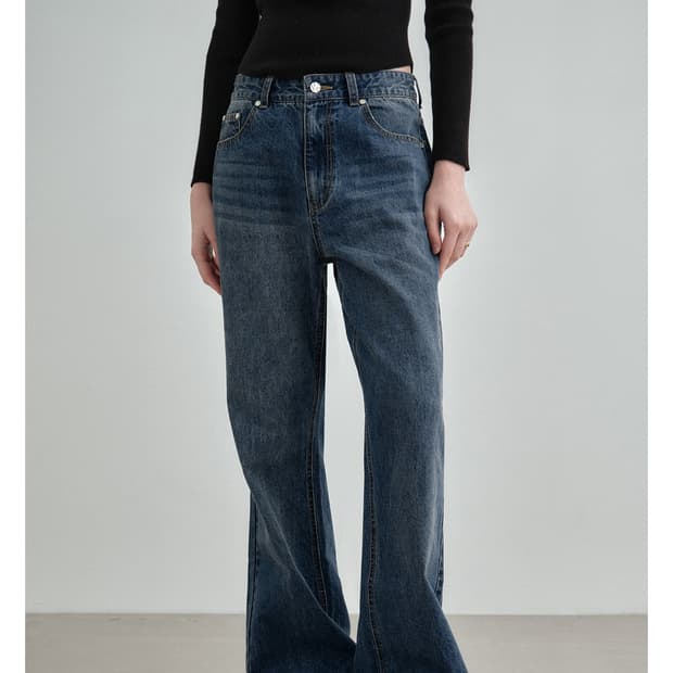 몽돌 세미부츠컷 데님