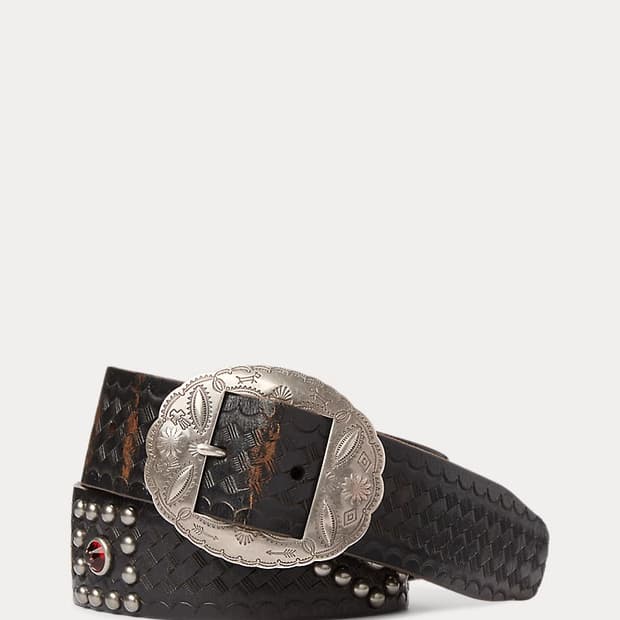 [구매 / 34] 더블알엘 스터드 레더 벨트