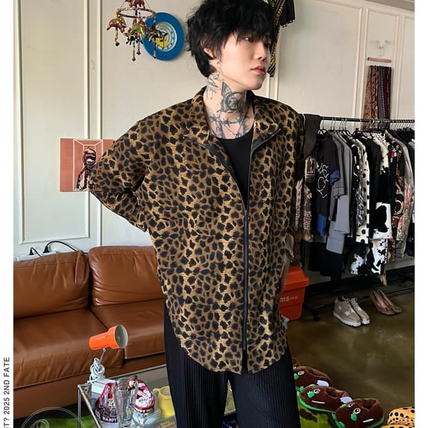 Japanese Dolman-Sleeve Leopard Jacket