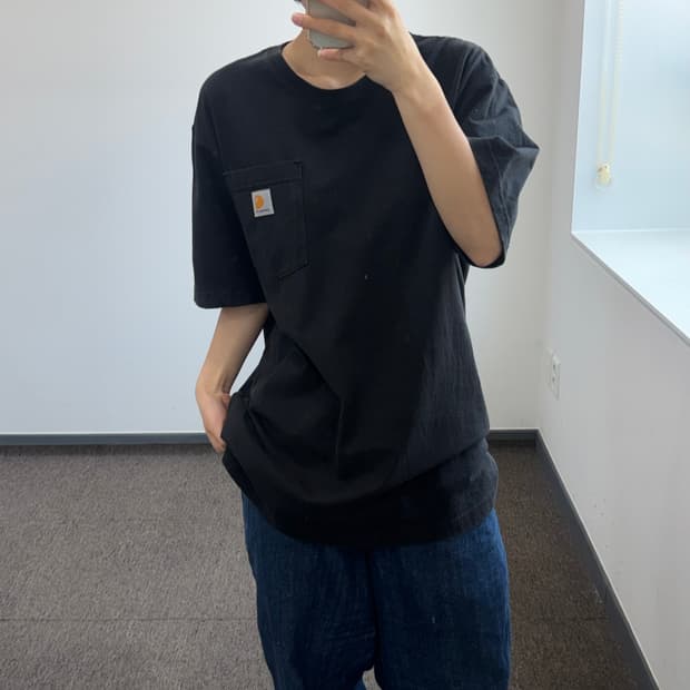 Carhartt 칼하트 블랙 원포켓 반팔