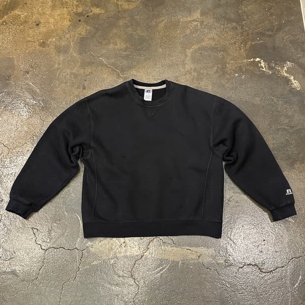 Russell 러셀 무지 스웻셔츠 블랙 L