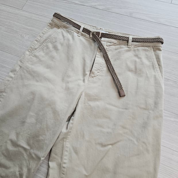자라 면 팬츠 베이지