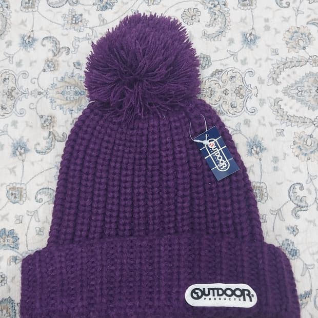 (새상품) 아웃도어프로덕츠 폼폼 비니 퍼플