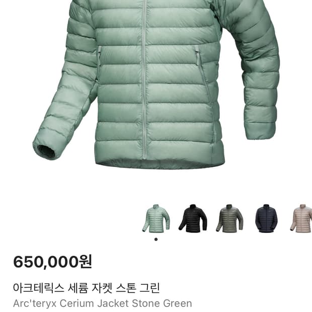 아크테릭스 세륨 자켓 스톤 그린 L사이즈