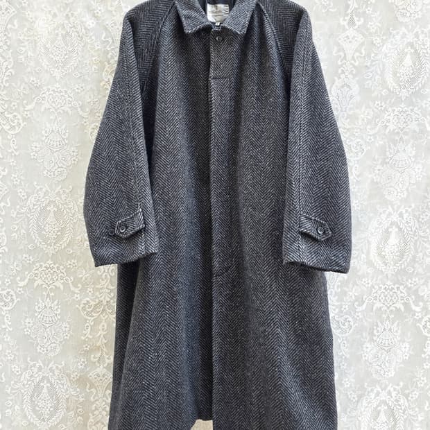 90s 헤링본 트위드 발마칸 니트 빅토리아 디자인