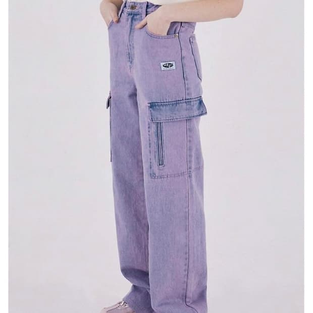 스컬프터 워싱 카고 데님 팬츠 (Light blue) 