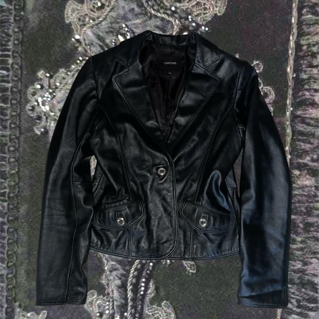 Sheepskin 레더자켓 은장버튼블레이저 00s디올생로랑st 양가죽