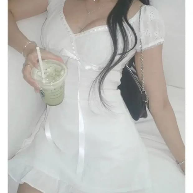 엔젤넘버555 Daisy puff dress 데이지 퍼프 원피스 M
