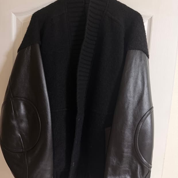 SHAWL COLLAR LEATHER JACKET BLACK
