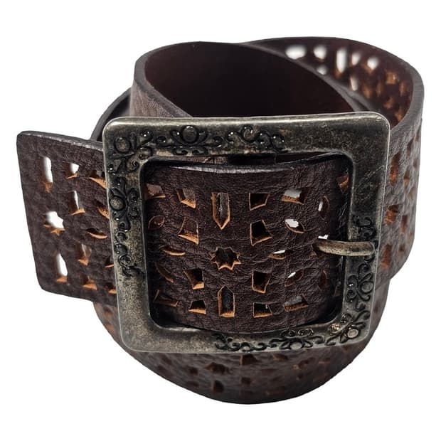 빈티지 타공 가죽 벨트