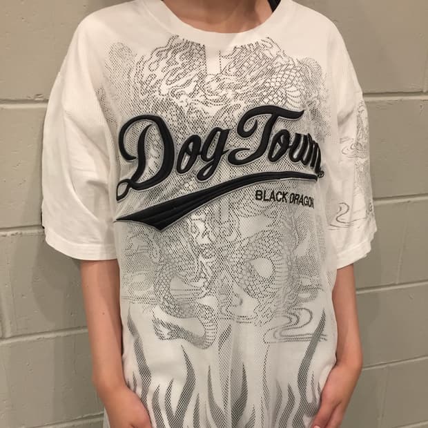 Dogtown Black Dragon Flame Print T-Shirt