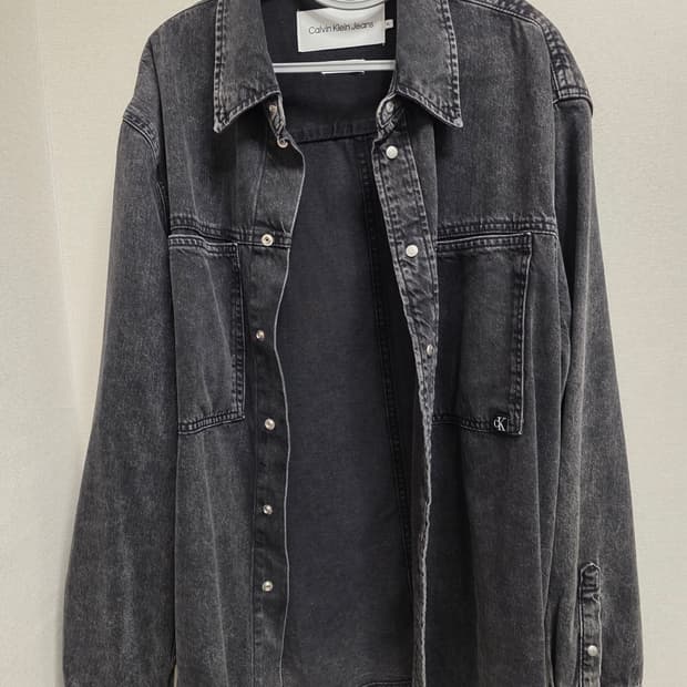 캘빈클라인진 흑청 데님 셔츠 XL