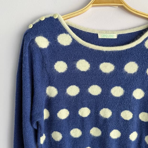 일본빈티지) 밤하늘 도트 니트