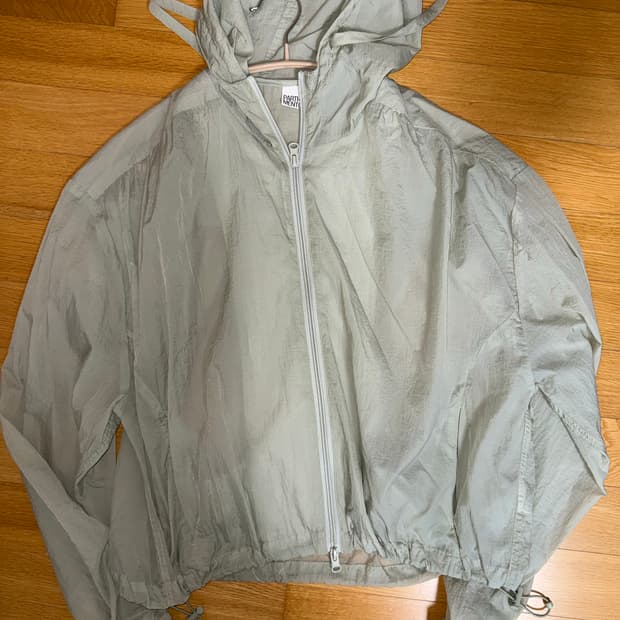 파르티멘토 시어 셔링 후드 자켓 민트 그레이