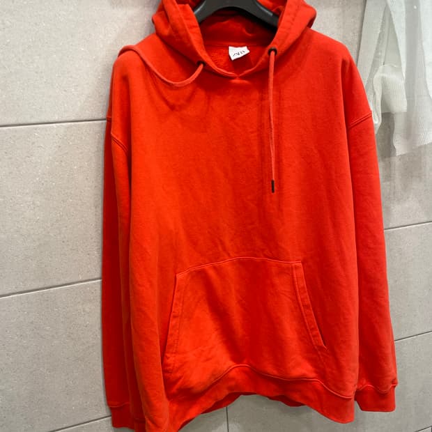 자라 zara 오버핏 무지 후드티 xl