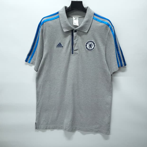 아디다스 첼시 FC 삼선 로고 반팔 카라티 (100)