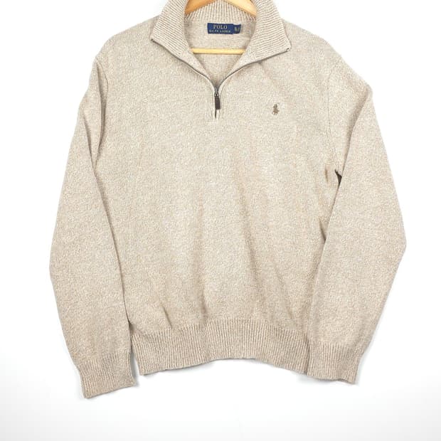 [XL] 폴로 랄프로렌 코튼 하프집업 니트