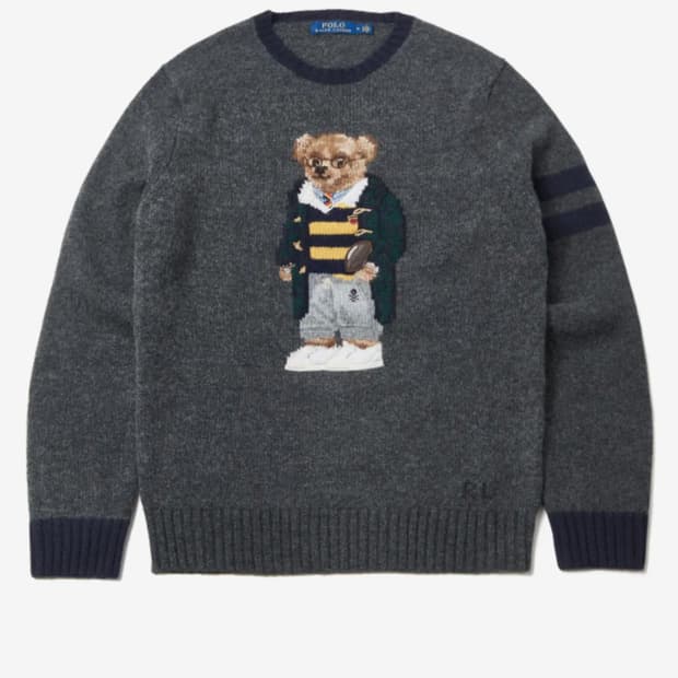 폴로 랄프로렌 정품 남성 베어 스웨터 그레이 헤더 M