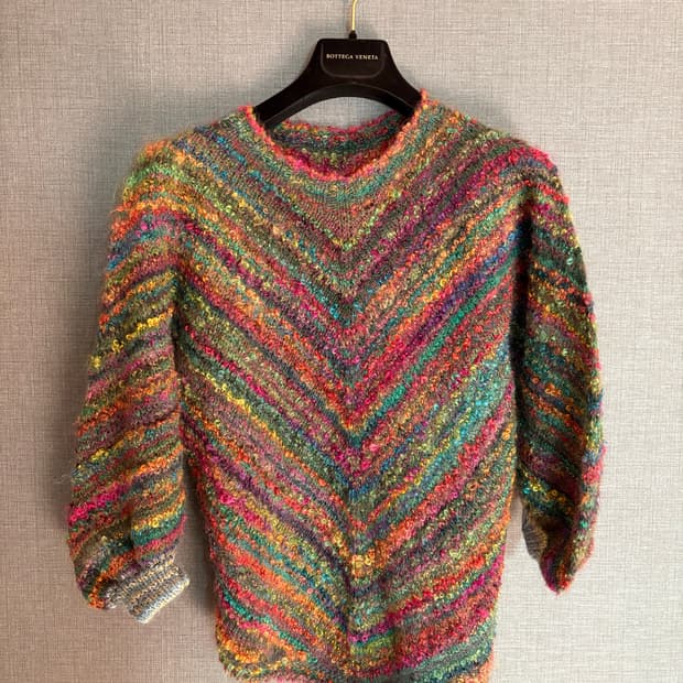 🌈 핸드메이드 무드 멀티컬러 부클 니트 Japan vintage 