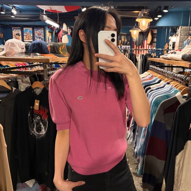 LACOSTE 라코스테 반팔 퍼프 니트