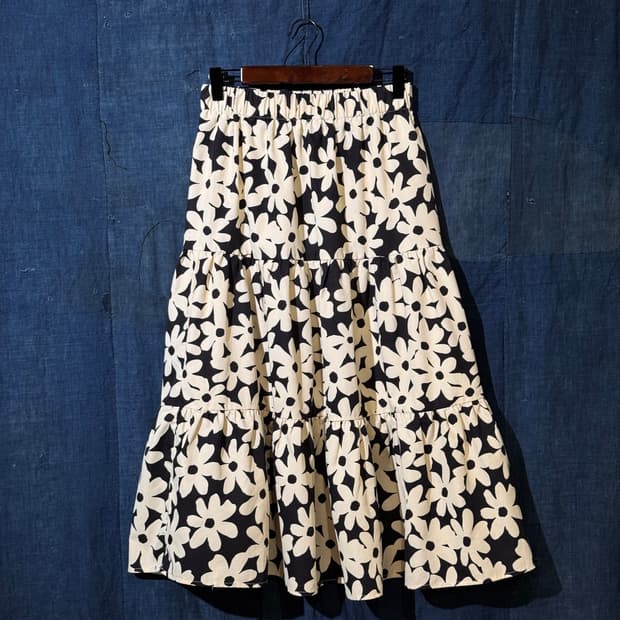 24-28inch) Japanese Vintage Flower Skirt